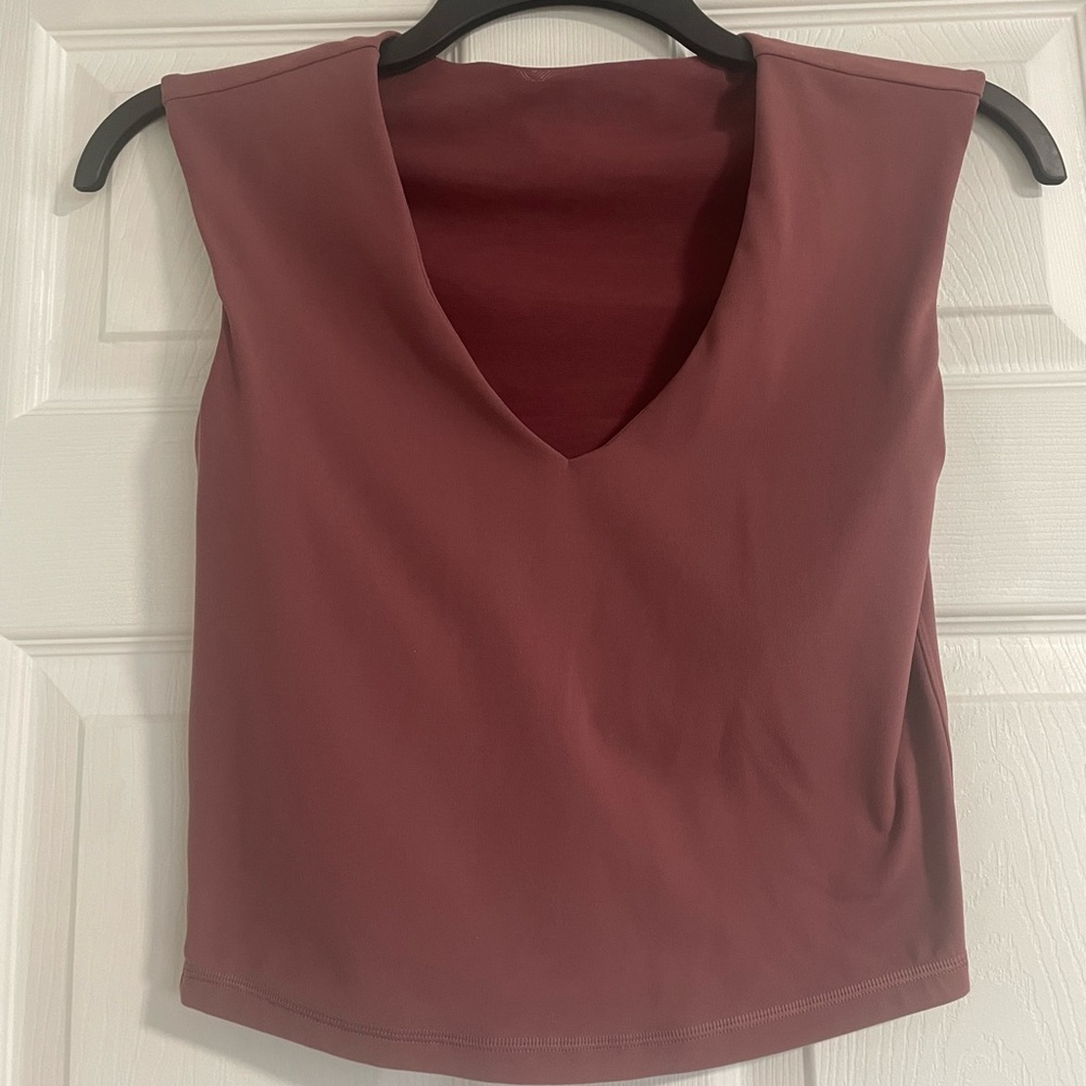 EUC Athleta Transcend Crop Tee Tawny Rose XS